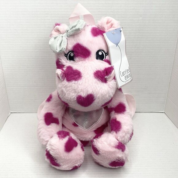 Carried Away by Stepping Stone Pink Hippo Plush Backpack Adjustable Straps - Picture 1 of 10